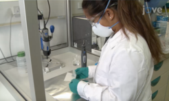 Ayushi Nayak demonstrates proper sample preparation technique.