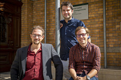Robert N. Spengler, Patrick Roberts und Stephan Schiffels (von links nach rechts)