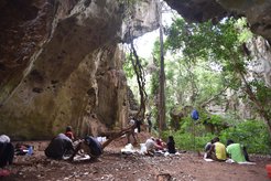Excavations in progress at Panga ya Saidi cave, 2017
