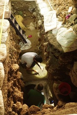 Excavation in progress at the Pebdeh Cave.