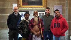Pictured, left to right: Prof. Thomas Gillingwater, University of Edinburgh; Heenbanda Uruwarige and Chief Uruwarige of the Wanniyalaeto; Dr. Patrick Roberts and Mr. Oshan Wedage, Department of Archaeology, Max Planck Institute for the Science of Human History