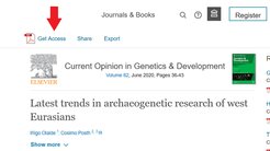 Bitte bei dem gewünschten Artikel auf der Elsevier-Website im oberen Menü auf "Get Access" klicken.