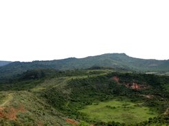 Blick auf die Obsidianquellen am Gipfel von Mt. Eburru.