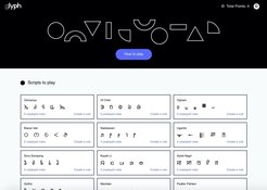 Main page of the glyph website