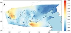 Bayesian spatial modelling of strontium isotopic baseline in the Yellow River Basin (China)
