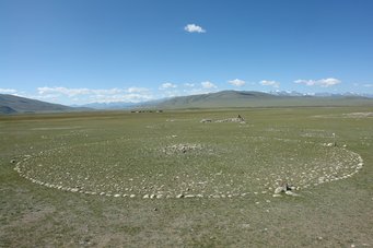 Sagsai burial from the site of Tsagaan Asga in the Altai Mountains of Mongolia.
