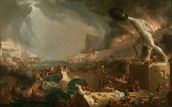 The painting Destruction by Thomas Cole