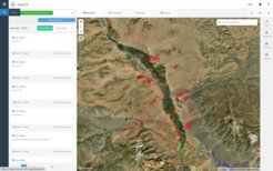 Map view in the Arches database of integrated datasets based on Machine Learning, manual remote sensing, and field survey methods for site detection and assessment