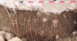 Mass grave identified at the Saints Màrtirs Just i Pastor church in Barcelona and associated with the Black Death event that lasted between 1346 and 1353 in Europe.