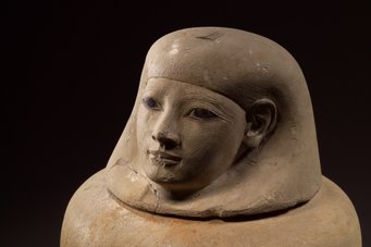 Limestone Canopic Jar of the Egyptian lady Senetnay (c. 1450 BCE); Museum August Kestner, Hannover (Inv.-No. 1935.200.1018)