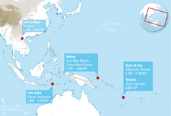 Map showing project related archaeological sites. Click to enlarge.