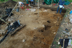 Excavation at the archaeological cemetery of Teouma on Efate Island, Vanuatu