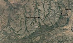 Google satellite map of the location of sites in central Kazakhstan.