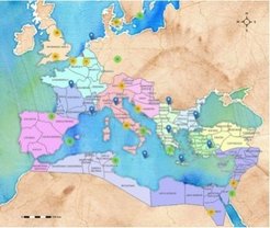 Example of a map generated through IsoArcH showing the distribution of Roman archaeological sites where isotopic data from human and non-humans samples are available