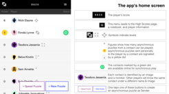 The app’s home screen (left) with legend (right).