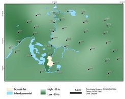 Bestamak study area, δ13C isoscape.